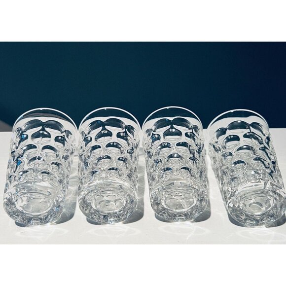 Vintage Bubble Glass Tumblers Set of 4 | Mid Century Retro Barware - Picture 2 of 10